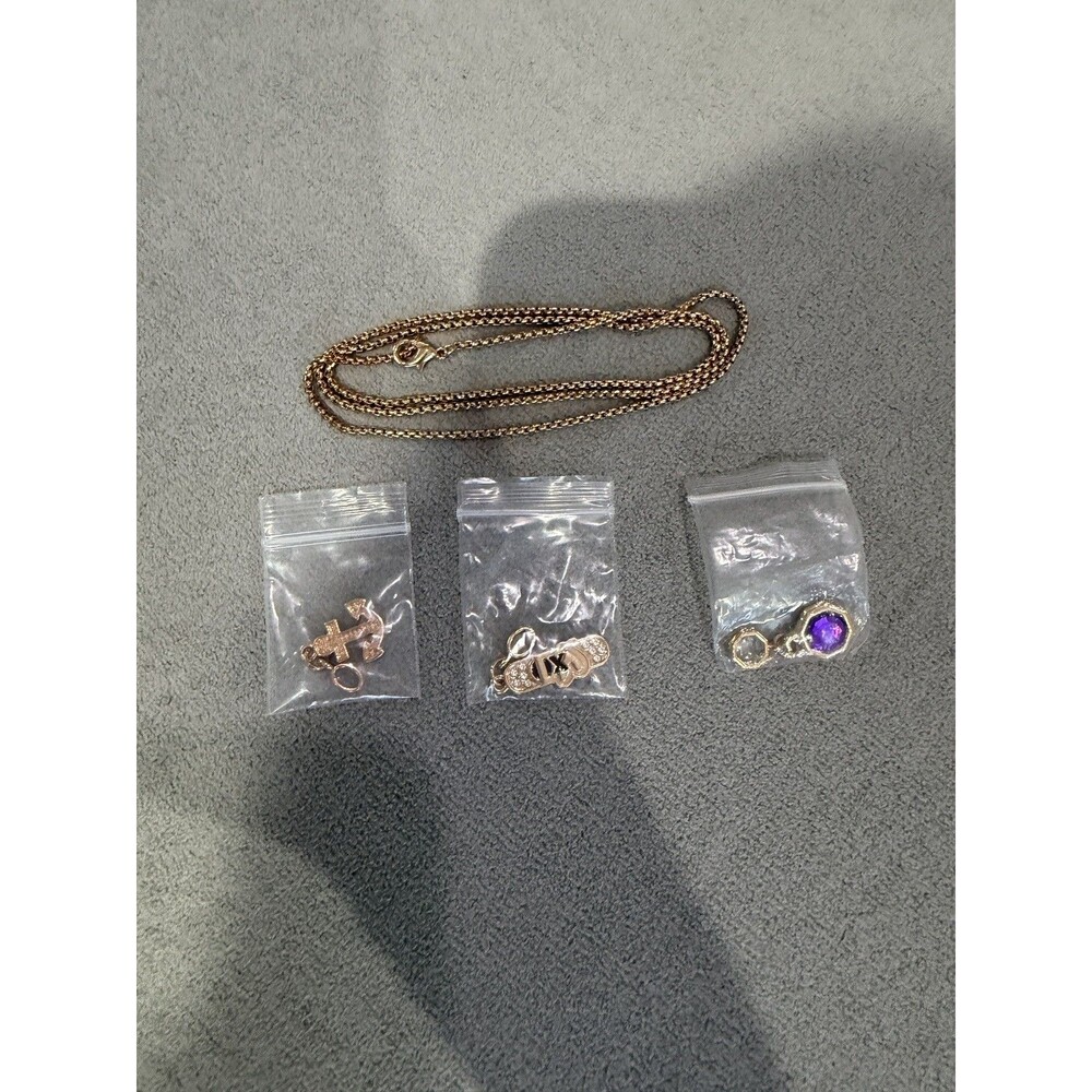 Effy Moments Pendant Celebrity Cruises  3 Charms only Gold Tones + necklace